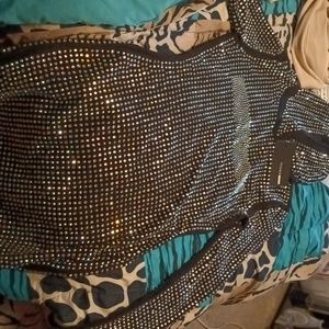 Hooded rhinestone dress